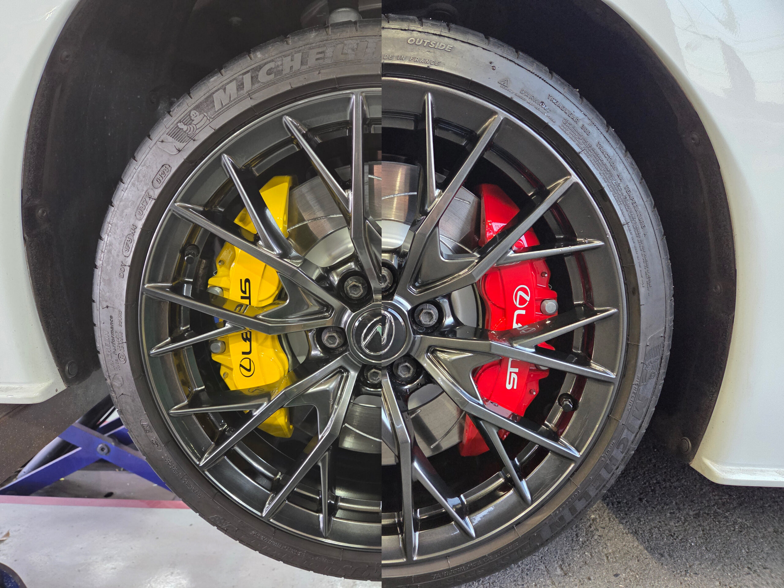LEXUS RCF 最終モデル レッド/イエローキャリパー塗装 | ユーロハーツ